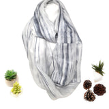 100% Silk Scarf Snood -Grey Hand Painted Silk Infinity Scarf