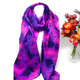 100% Silk Pink and Purple Marble Silk Scarf