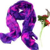 100% Silk Pink and Purple Marble Silk Scarf