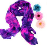 100% Silk Pink and Purple Marble Silk Scarf