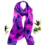 100% Silk Pink and Purple Marble Silk Scarf