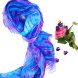 100% Silk Blue and Purple Silk Scarf