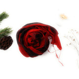 100% Silk Scarf Red & Black