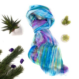 Millie & Boo Hand Painted Mulberry Silk Scarf Multi Coloured  170x75cm with Gift Box - Perfect Birthday Gifts for Women, Holiday Essentials, Thoughtful Gifts for Women
