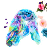 Millie & Boo Hand Painted Mulberry Silk Scarf Multi Coloured  170x75cm with Gift Box - Perfect Birthday Gifts for Women, Holiday Essentials, Thoughtful Gifts for Women
