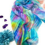 Millie & Boo Hand Painted Mulberry Silk Scarf Multi Coloured  170x75cm with Gift Box - Perfect Birthday Gifts for Women, Holiday Essentials, Thoughtful Gifts for Women