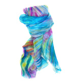 Millie & Boo Hand Painted Mulberry Silk Scarf Multi Coloured  170x75cm with Gift Box - Perfect Birthday Gifts for Women, Holiday Essentials, Thoughtful Gifts for Women