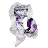 100%  Silk Scarf Purple & Grey