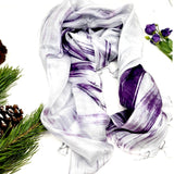 100%  Silk Scarf Purple & Grey