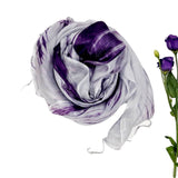 100%  Silk Scarf Purple & Grey