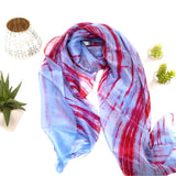 100%  Silk Scarf Purple & Red