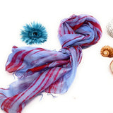 100%  Silk Scarf Purple & Red