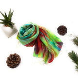 100% Silk Scarf Brown & Green Autumn Mix Silk Scarf