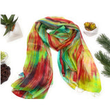 100% Silk Scarf Brown & Green Autumn Mix Silk Scarf