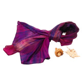 100% Large Silk Scarf Purple Red Wine Hand Painted Scarf