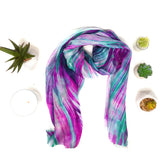 100%  Silk Scarf Purple & Green